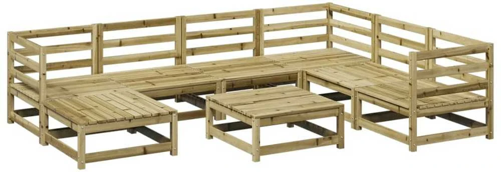 Sodo sofos komplektas, 8 dalių, impregnuota pušies mediena