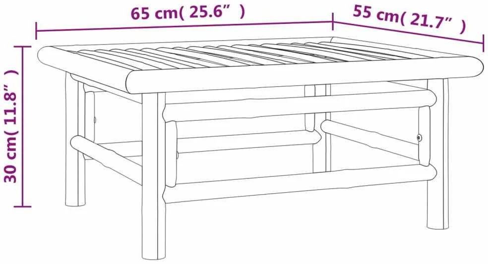 Sodo stalas, 65x55x30cm, bambukas
