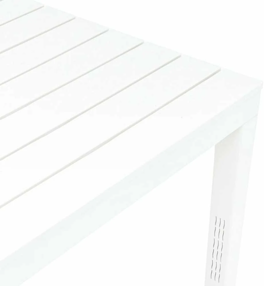 Lauko baldų komplektas Sodo stalas su 2 suoliukais, baltos spalvos, plastikas