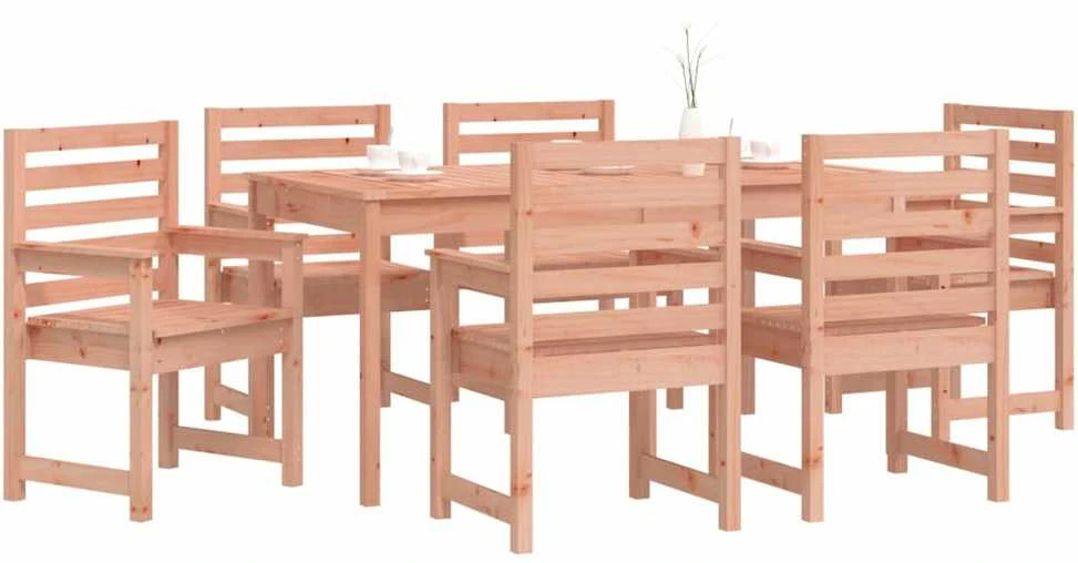 Sodo valgomojo baldų komplektas, 7 dalių, douglas eglės masyvas