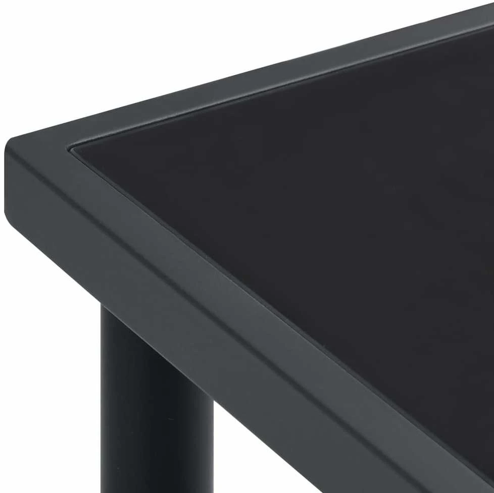 Lauko baldų komplektas Sodo valgomojo komplektas, 5 dalių, juodas, plienas/tekstilenas