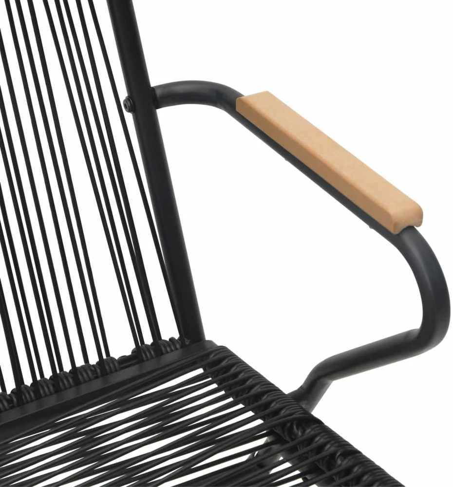 Lauko baldų komplektas Sodo valgomojo komplektas, 5 dalių, juodas, PVC ratanas