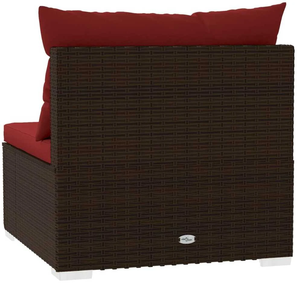 Lauko baldų komplektas Trivietė sofa su pagalvėlėmis, rudos spalvos, poliratanas