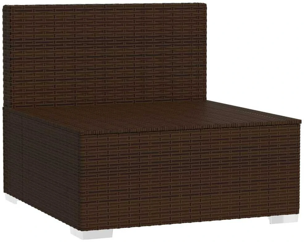 Lauko baldų komplektas Trivietė sofa su pagalvėlėmis, rudos spalvos, poliratanas