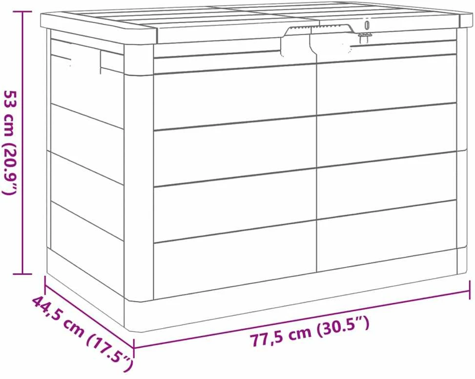 Lauko dėžė pagalvėlėms, ruda, 77,5x44,5x53cm, PP