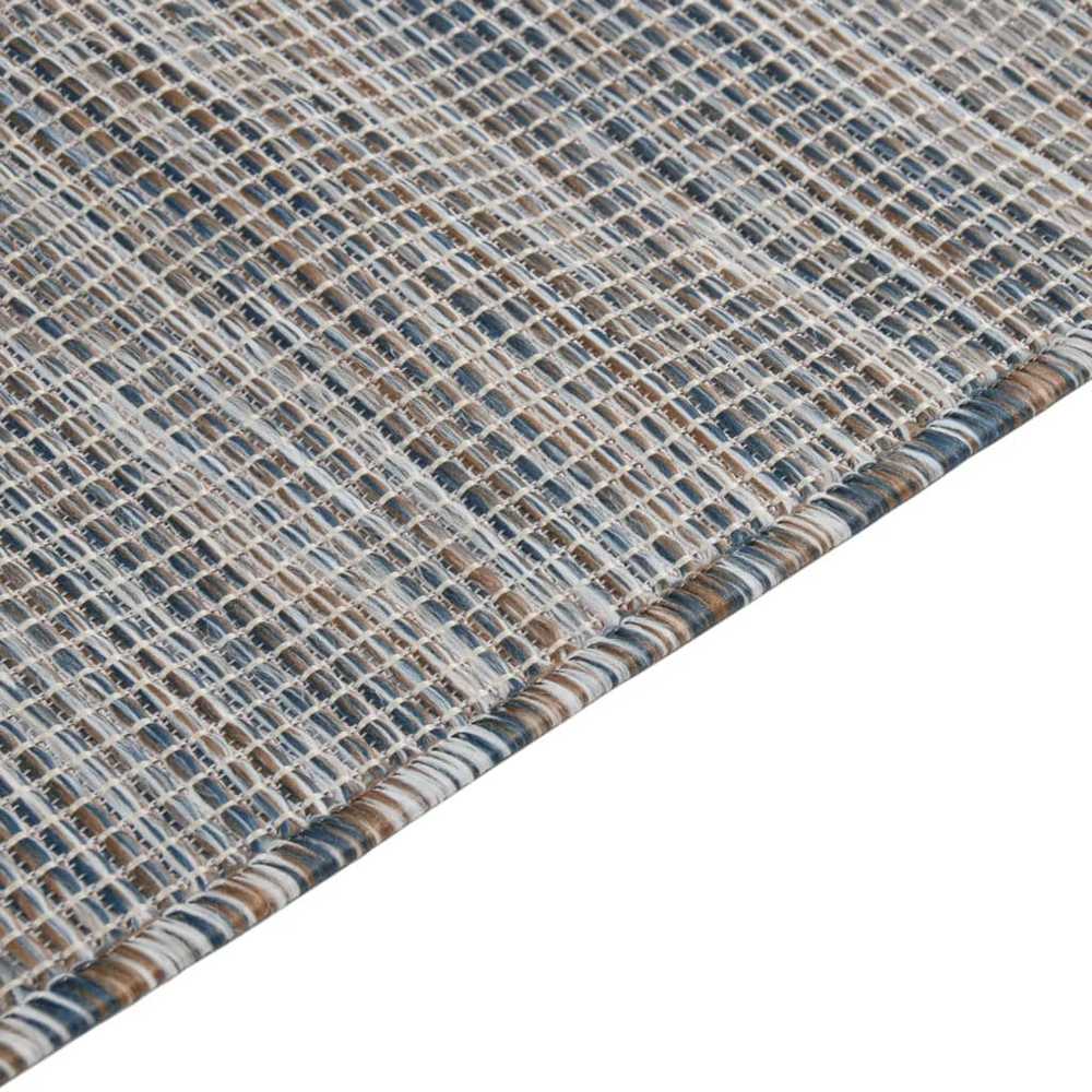 Lauko kilimėlis, rudas ir mėlyna, 100x200cm, plokščio pynimo