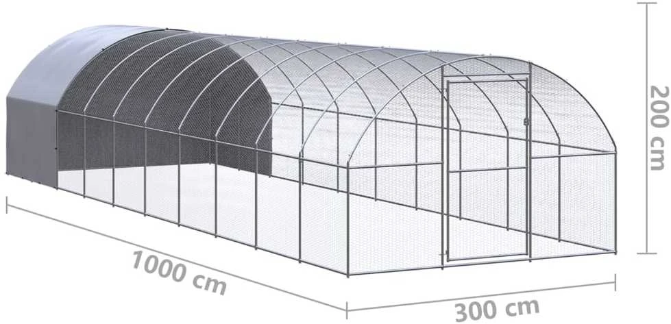Lauko narvas viščiukams, 3x10x2m, galvanizuotas plienas