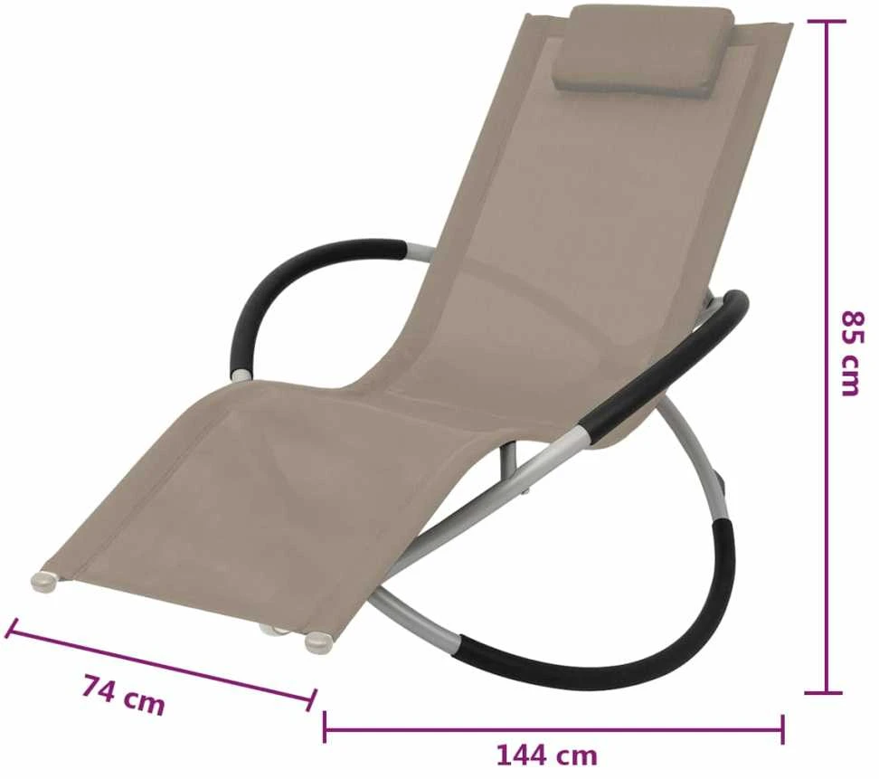 Lauko saulės gultas, taupe spalvos, plienas, geometrinių formų