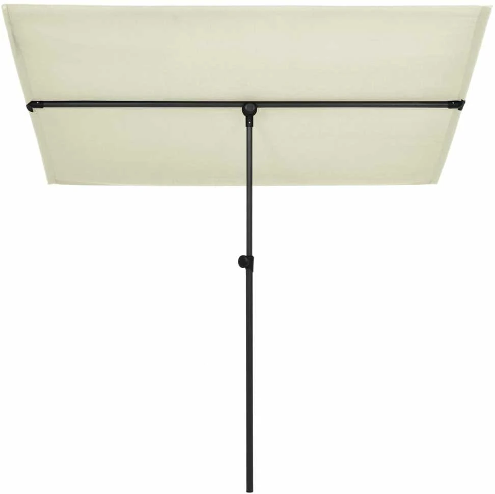 Sodo skėtis nuo saulės su aliuminio stulpu, smėlio, 2x1,5m