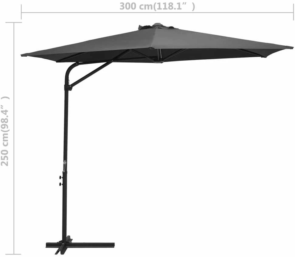 Lauko skėtis su plieniniu stulpu, antr. sp., 300 cm