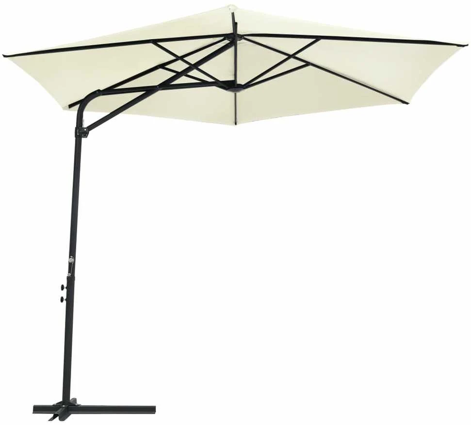 Lauko skėtis nuo saulės su plieniniu stulpu, smėlio, 300cm