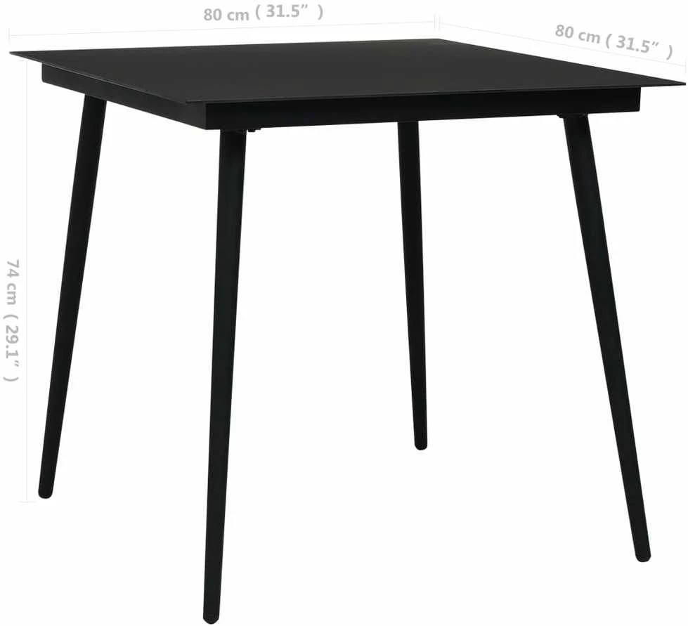 Lauko baldų komplektas Lauko valgomojo baldų komplektas, 3 dalių, juodas, PVC ratanas