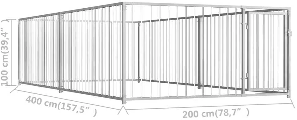 Lauko voljeras šunims, 200x400x100 cm