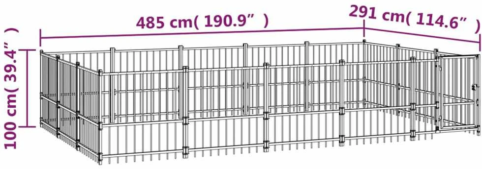 Lauko voljeras šunims, plienas, 14,11m²
