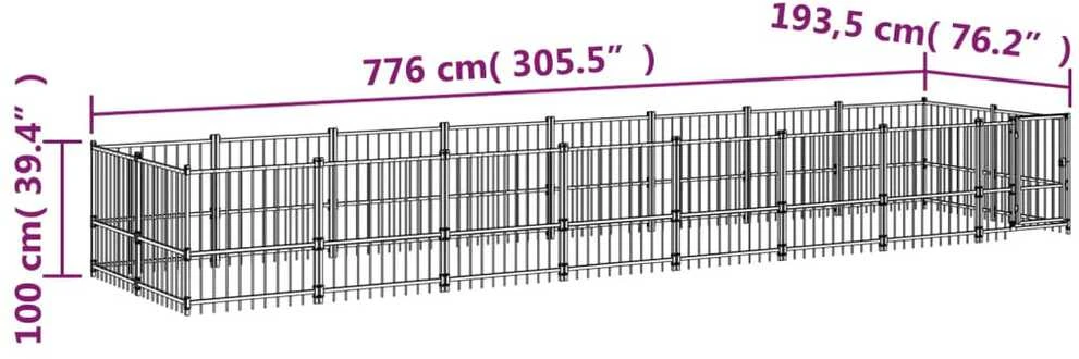 Lauko voljeras šunims, plienas, 15,02m²