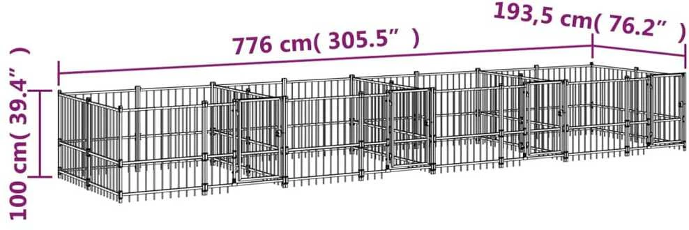 Lauko voljeras šunims, plienas, 15,02m²