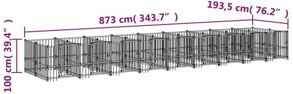 Lauko voljeras šunims, plienas, 16,89m²