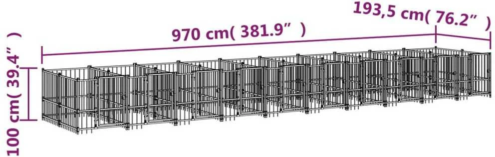 Lauko voljeras šunims, plienas, 18,77m²