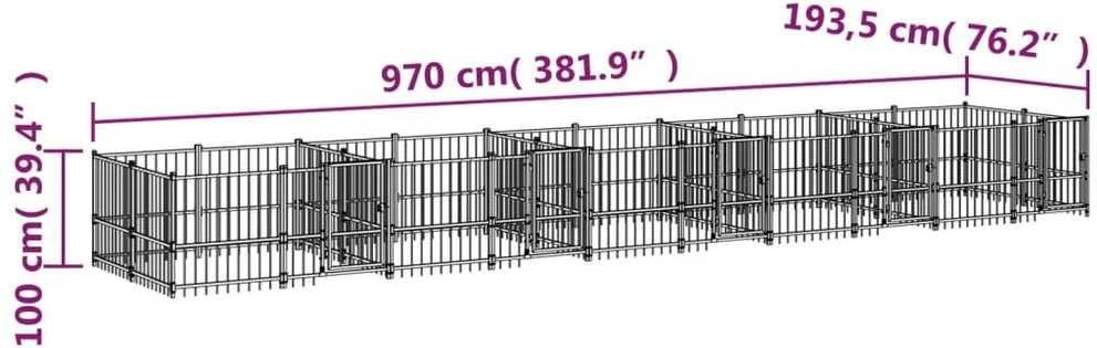 Lauko voljeras šunims, plienas, 18,77m²