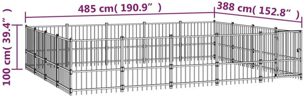 Lauko voljeras šunims, plienas, 18,82m²