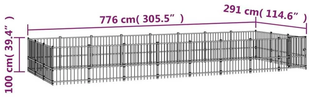 Lauko voljeras šunims, plienas, 22,58m²
