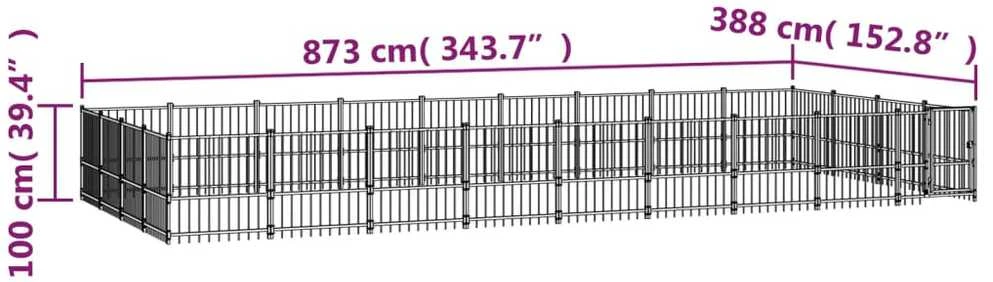 Lauko voljeras šunims, plienas, 33,87m²