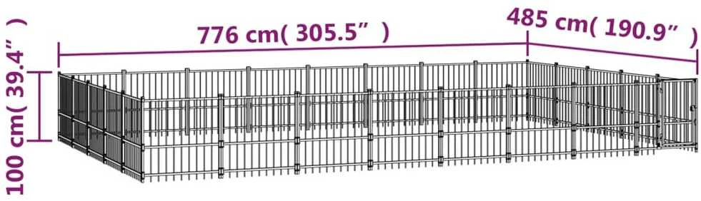 Lauko voljeras šunims, plienas, 37,64m²