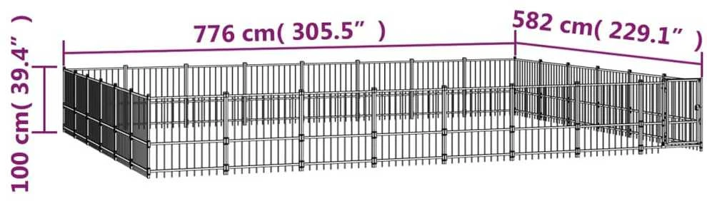 Lauko voljeras šunims, plienas, 45,16m²