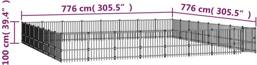 Lauko voljeras šunims, plienas, 60,22m²