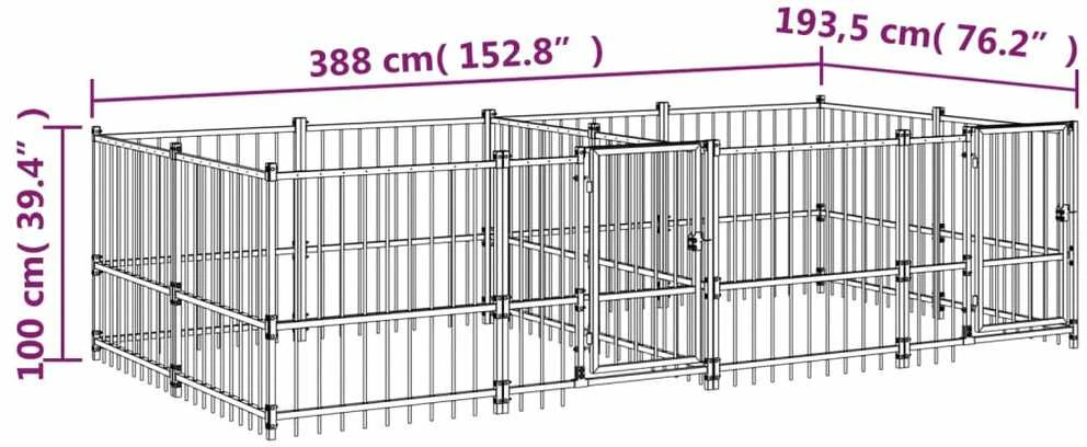 Lauko voljeras šunims, plienas, 7,51m²