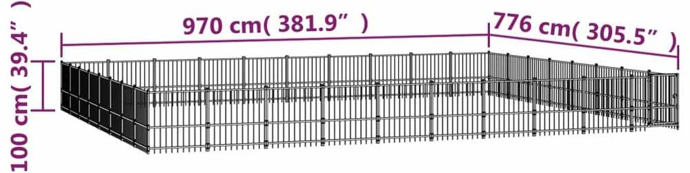 Lauko voljeras šunims, plienas, 75,27m²