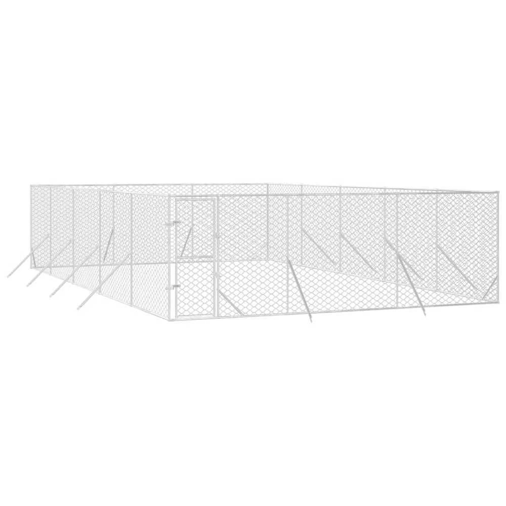 Lauko voljeras šunims, sidabrinis, 6x10x2m, plienas