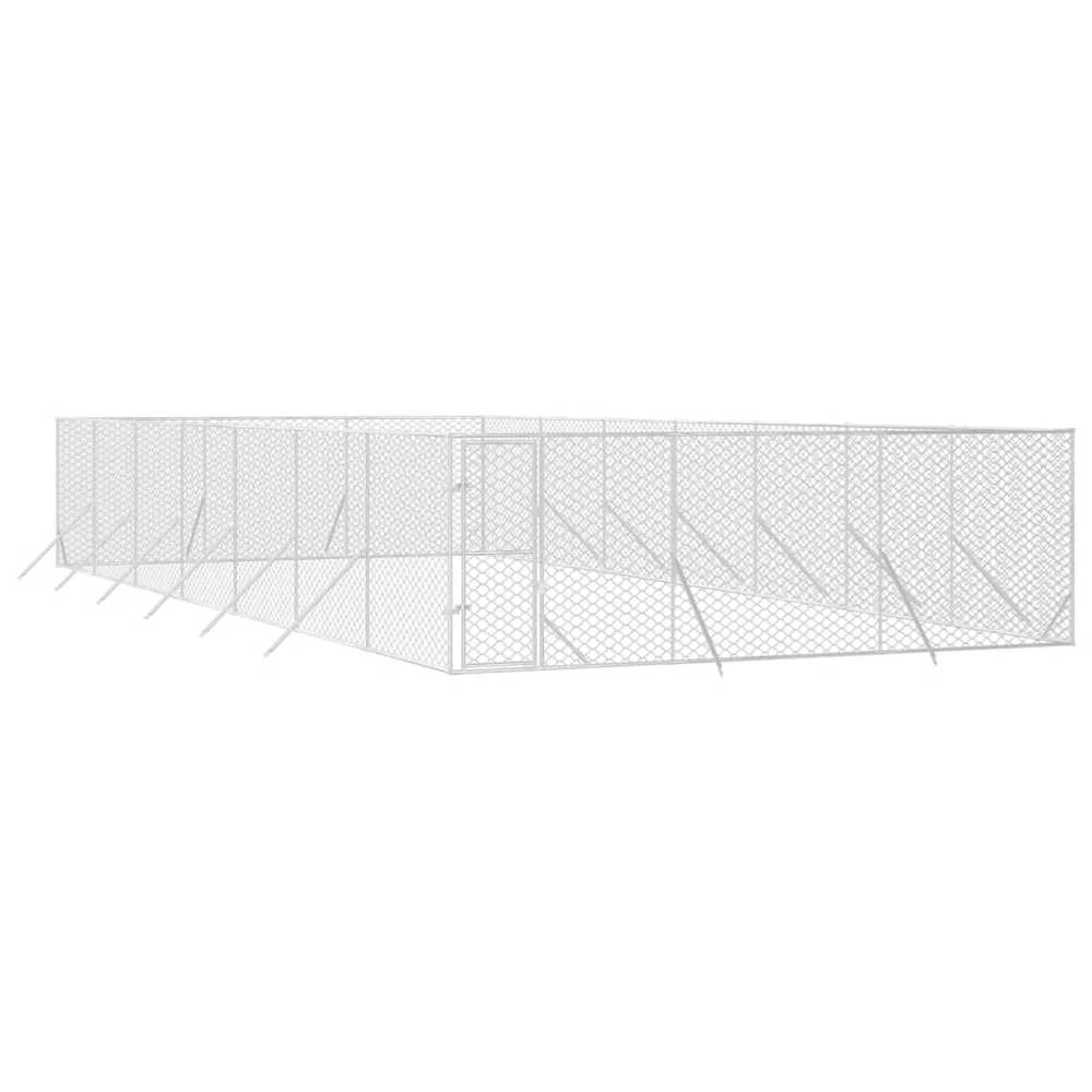Lauko voljeras šunims, sidabrinis, 6x14x2m, plienas