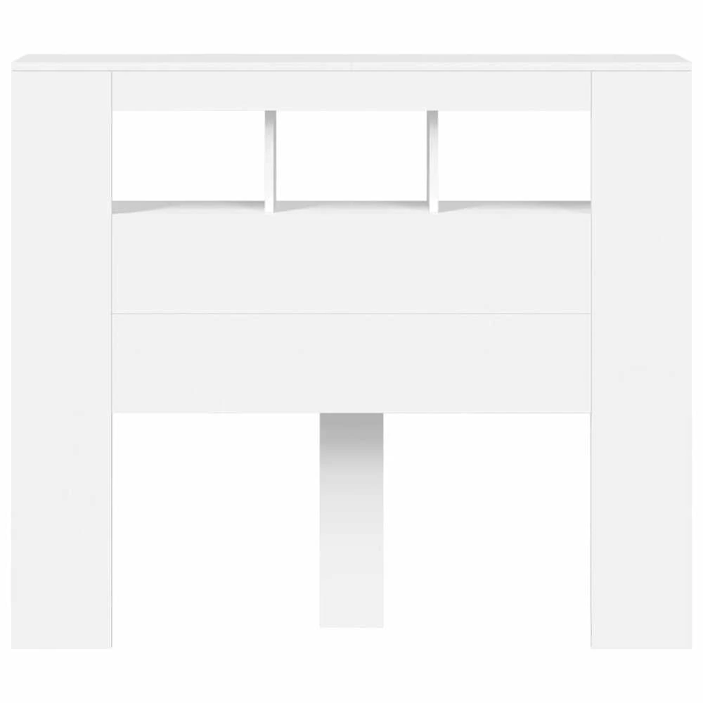 LED galvūgalis, baltas, 120x18,5x103,5cm, apdirbta mediena