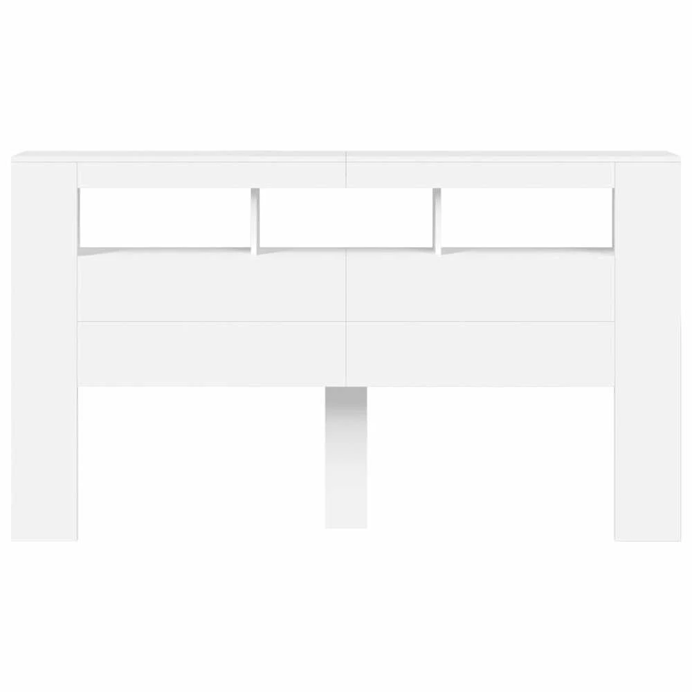 LED galvūgalis, baltas, 180x18,5x103,5cm, apdirbta mediena
