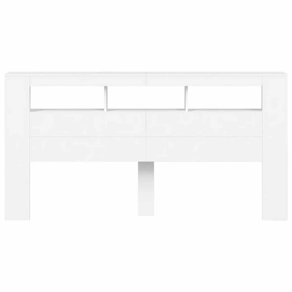 LED galvūgalis, baltas, 200x18,5x103,5cm, apdirbta mediena