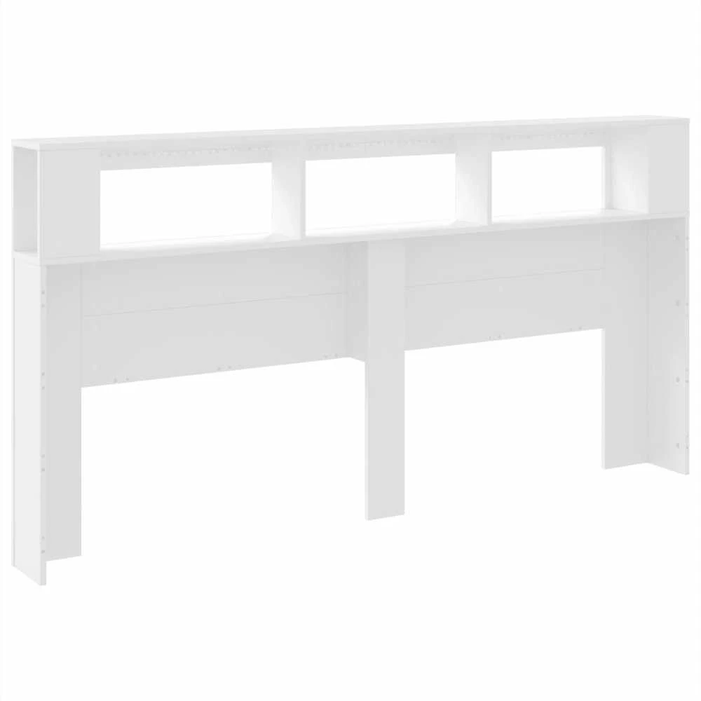 LED galvūgalis, baltas, 200x18,5x103,5cm, apdirbta mediena
