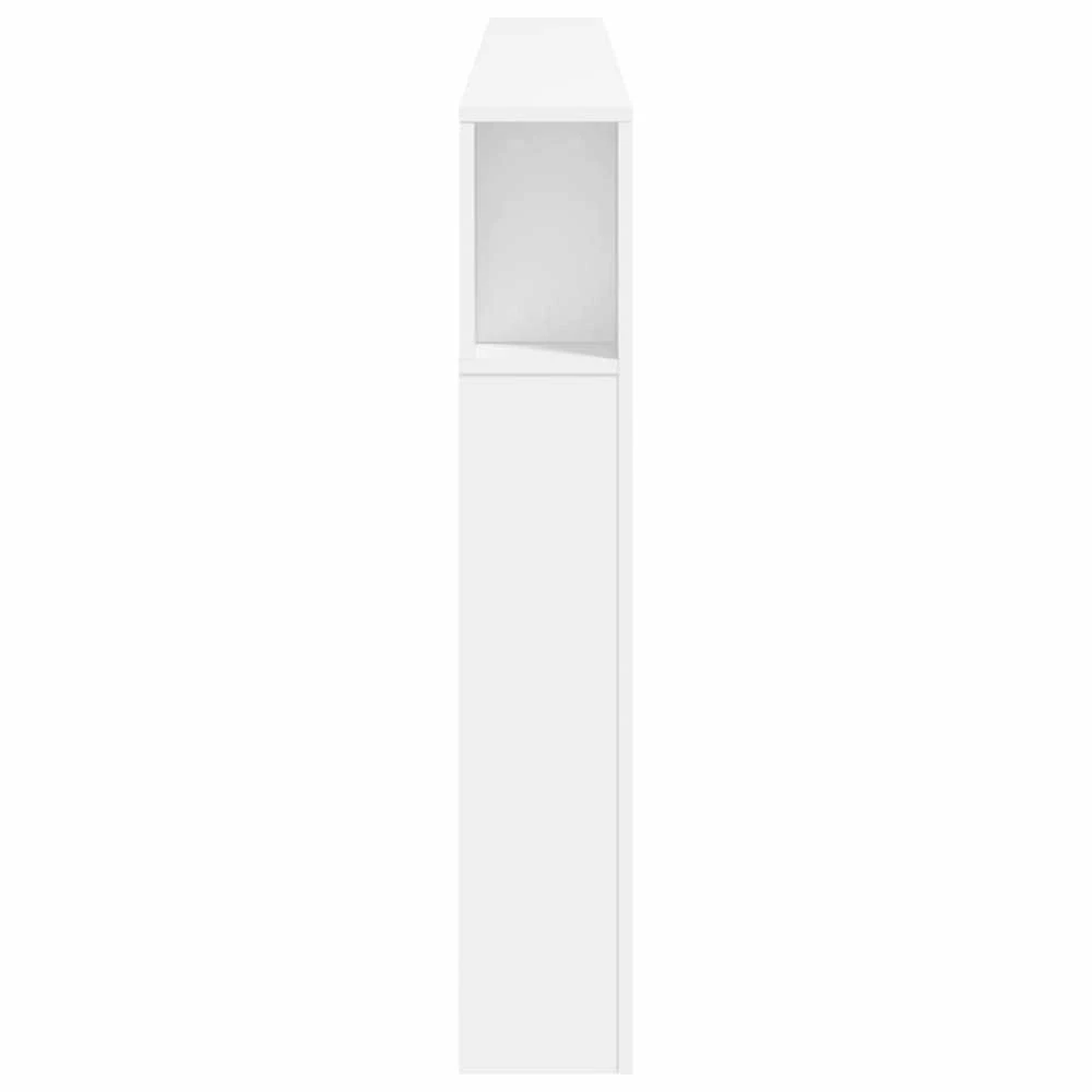 LED galvūgalis, baltas, 220x18,5x103,5cm, apdirbta mediena