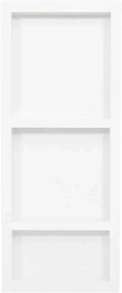 Lentyna dušo nišai su 3 skyriais, matinė balta, 41x99x9cm