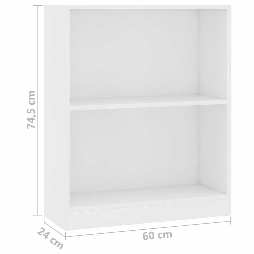 Lentyna knygoms, baltos spalvos, 60x24x76 cm, mediena