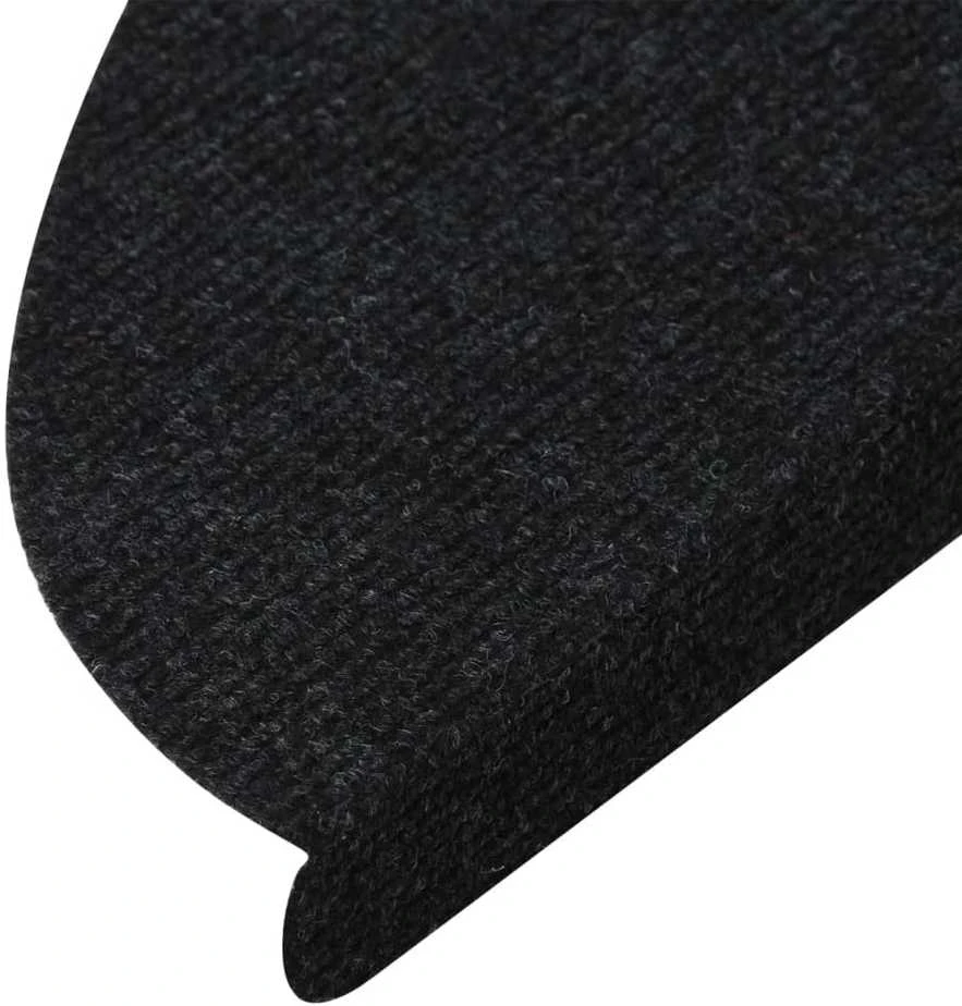 Lipnūs laiptų kilimėliai, 15vnt., juodos spalvos, 65x22,5x3,5cm
