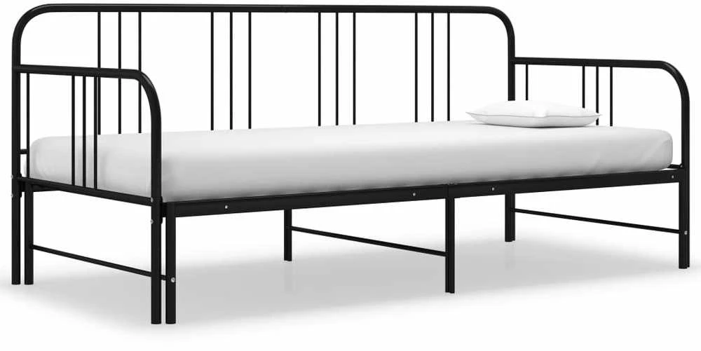 Ištraukiamos sofos-lovos rėmas, juodas, 90x200cm, metalas