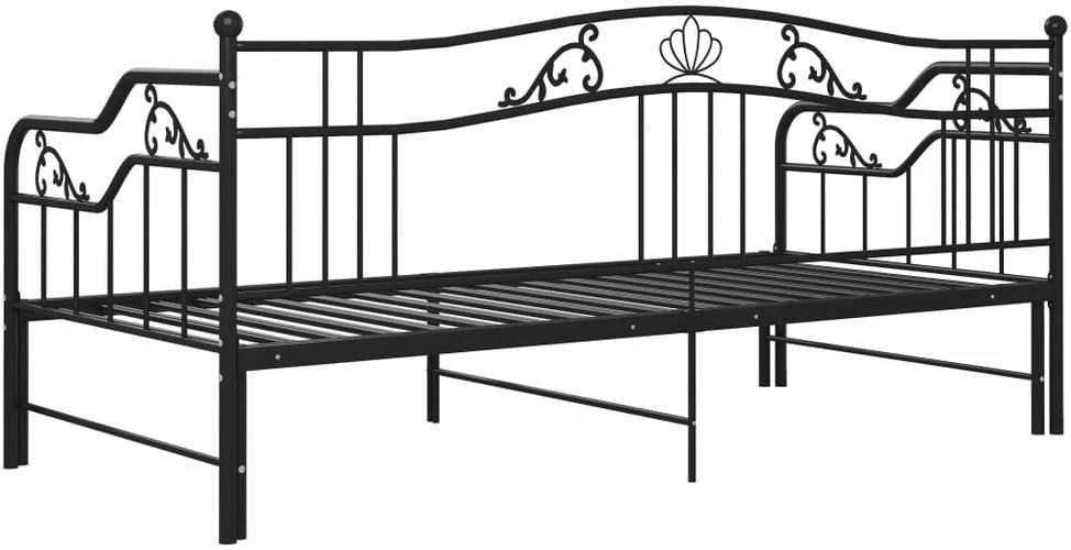 Ištraukiamos sofos-lovos rėmas, juodas, 90x200cm, metalas