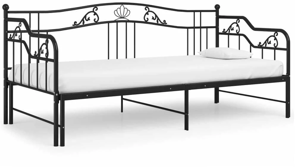 Ištraukiamos sofos-lovos rėmas, juodas, 90x200cm, metalas
