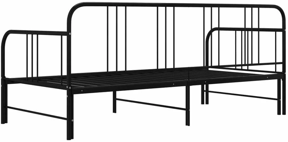 Ištraukiamos sofos-lovos rėmas, juodas, 90x200cm, metalas