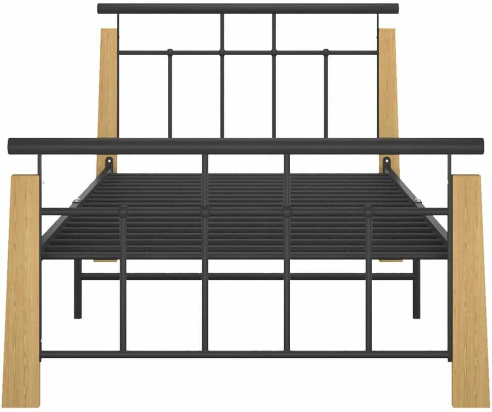 Lovos rėmas, 90x200cm, metalas ir ąžuolo medienos masyvas