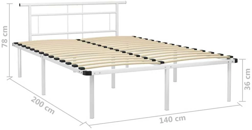 Lovos rėmas, baltos spalvos, 140x200cm, metalas