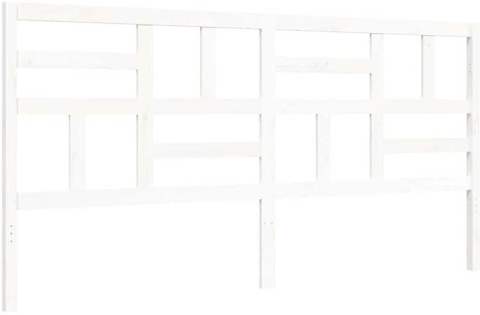Lovos rėmas su galvūgaliu, baltas, 200x200cm, medienos masyvas