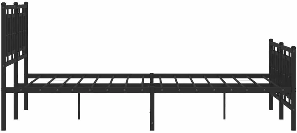 Lovos rėmas su galvūgaliu/kojūgaliu, juodas, 150x200cm, metalas