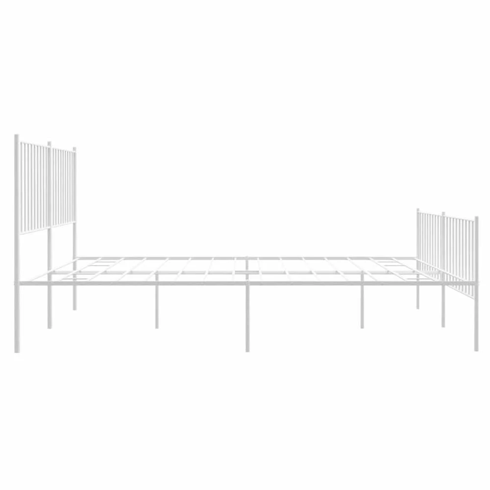 Lovos rėmas su galvūgaliu/kojūgaliu, baltas, 160x200cm, metalas